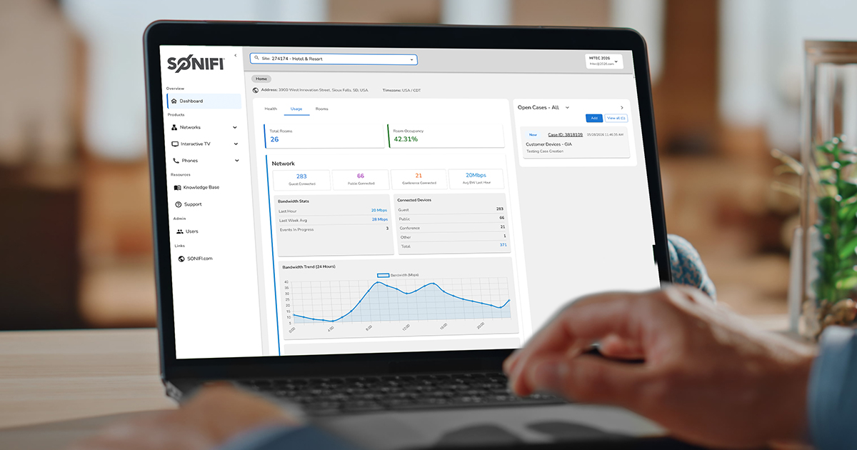 SONIFI Central is SONIFI's guest technology management platform